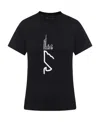 Emporio Armani Graphic-embroidery Logo-print T-shirt In Black