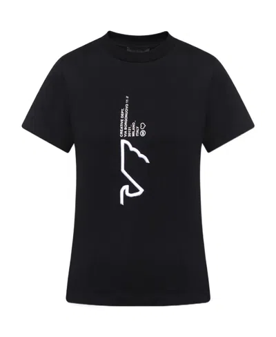 Emporio Armani Graphic-embroidery Logo-print T-shirt In Black