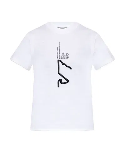 Emporio Armani Graphic-embroidery Logo-print T-shirt In White