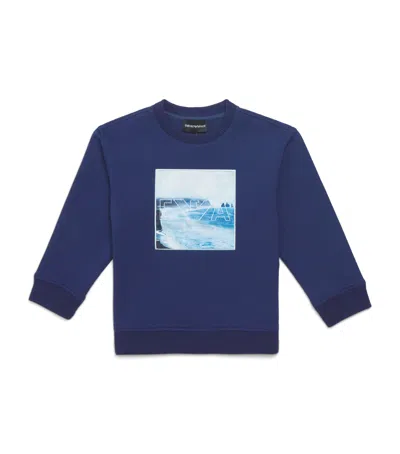 Emporio Armani Kids' Graphic Logo Sweatshirt In Blue
