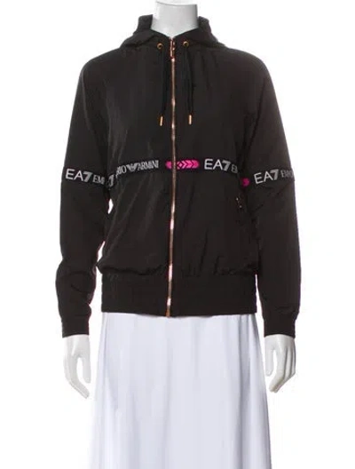 Pre-owned Emporio Armani Graphic Print Bomber Jacket In Gray