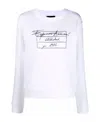 Emporio Armani Graphic-print Cotton-blend Sweatshirt In White