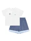 Emporio Armani Graphic-print Cotton Short Set In White
