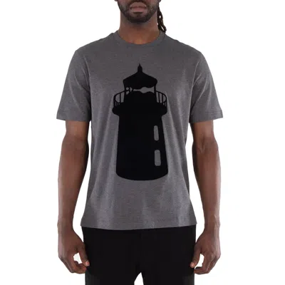 Emporio Armani Graphic-print Cotton T-shirt In Gray