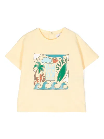 Emporio Armani Babies' Graphic-print Cotton T-shirt In Yellow