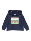Emporio Armani Graphic-print Hoodie In Blue