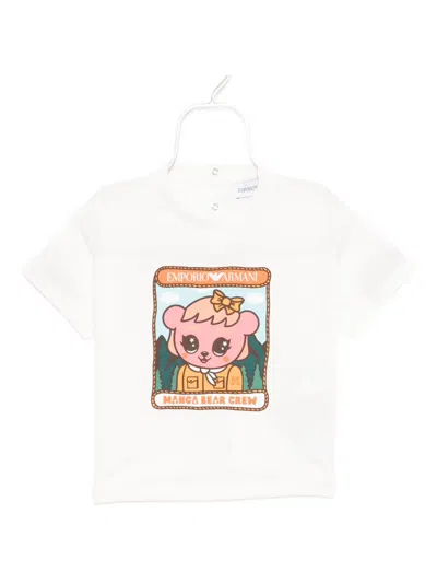 Emporio Armani Kids' Graphic-print T-shirt In White