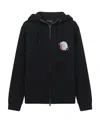 Emporio Armani Graphic-print Zip-up Hoodie In Black