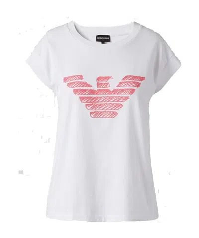Emporio Armani Graphic Printed T-shirt In White