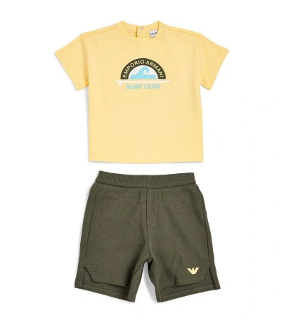 Emporio Armani Graphic T-shirt And Shorts Set (6-36 Months) In Multi