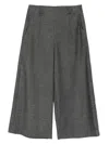 Emporio Armani Wide-leg Trousers With Front Pleats And Pockets In Gray