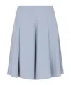 Emporio Armani Official Store Jupe En Cady Technique Avec Plis In Light Blue