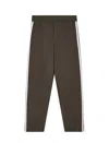 Emporio Armani Asv Jersey Trousers With Elasticated Waist And Contrasting Bands In Green