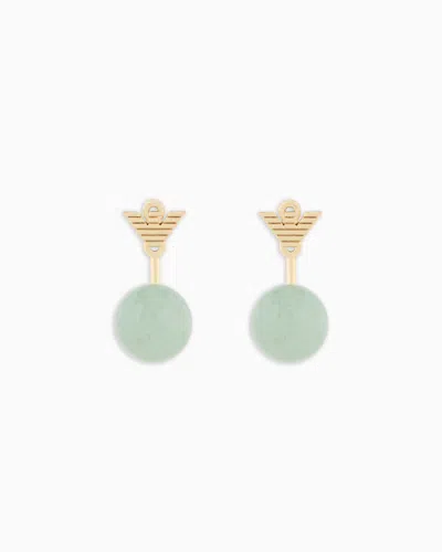 Emporio Armani Green Aventurine Jacket Earrings