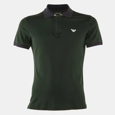 Pre-owned Emporio Armani Green Cotton Polo T-shirt M