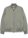 Emporio Armani Reversible Down Jacket With A Bomber Jacket Collar In Jacquard Nylon With All-over Lettering
