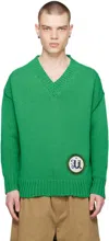Emporio Armani Green Oversized Sweater In Verde