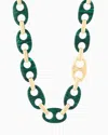 Emporio Armani Green Reconstituted Malachite Chain Necklace In Multicoloured