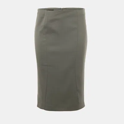 Pre-owned Emporio Armani Green Wool Pencil Skirt M