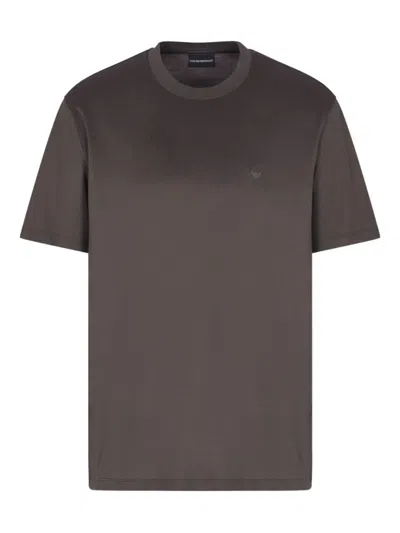 EMPORIO ARMANI GREY COTTON BLEND T-SHIRT