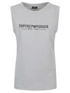 EMPORIO ARMANI EMPORIO ARMANI GREY COTTON BLEND TOP