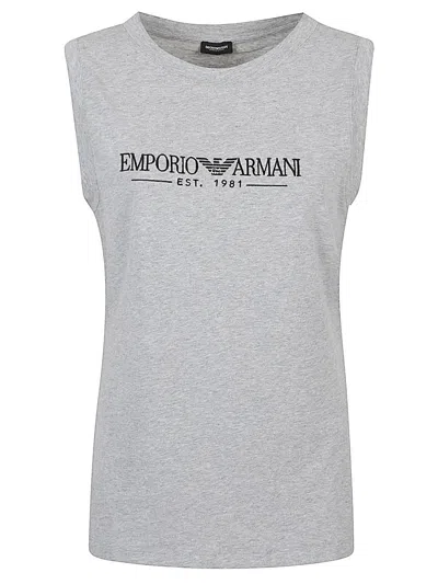 EMPORIO ARMANI EMPORIO ARMANI GREY COTTON BLEND TOP