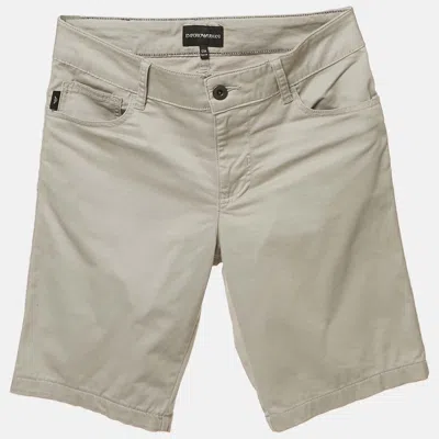 Pre-owned Emporio Armani Grey Cotton Chino Shorts 12 Yrs In Gray
