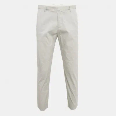 Pre-owned Emporio Armani Grey Cotton Drill Trousers L