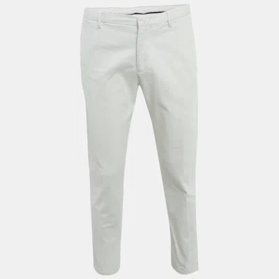 Pre-owned Emporio Armani Grey Cotton Drill Trousers M In Gray