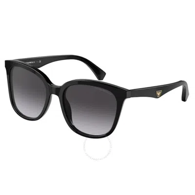Emporio Armani Grey Gradient Butterfly Ladies Sunglasses Ea4157 50178g 55 In Black