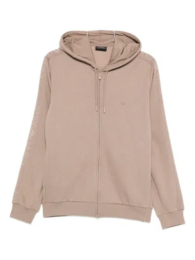 EMPORIO ARMANI EMPORIO ARMANI GREY HOODED LOGO SWEATER