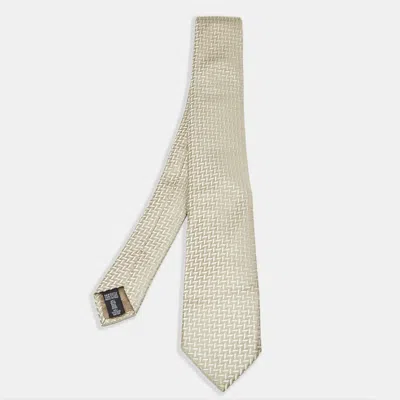 Pre-owned Emporio Armani Grey Jacquard Silk Tie In Gray