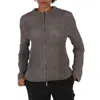 Emporio Armani Grey Knit-jacquard Jacket In Grey