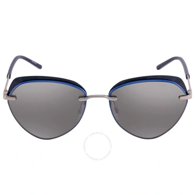 Emporio Armani Grey Mirror Silver Butterfly Ladies Sunglasses Ea2133 30156g 57 In Grey / Silver