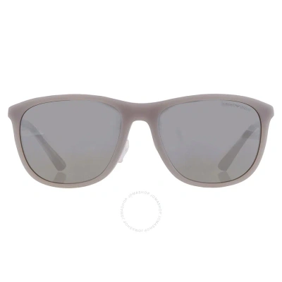 Emporio Armani Grey Mirrored Silver Rectangular Men's Sunglasses Ea4201f 51266g 58 In Grey / Silver