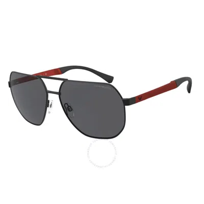 Emporio Armani Grey Navigator Men's Sunglasses Ea2099d 333087 61 In Black