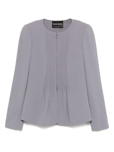 EMPORIO ARMANI GREY PLEATED JACKET