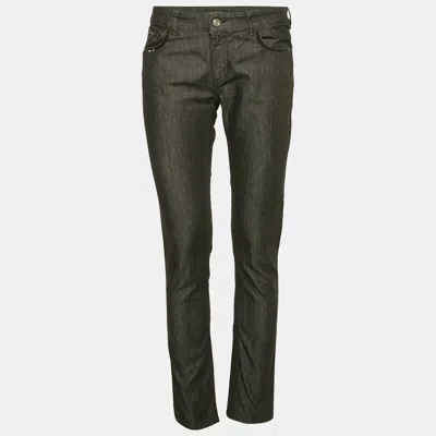Pre-owned Emporio Armani Grey Sequin Embroidered Denim Dakota Jeans M Waist 29"