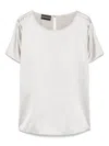 Emporio Armani Round Neck Silk Top With Short Sleeves