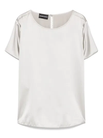 EMPORIO ARMANI GREY SILK TOP