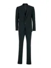 Emporio Armani Grey Single-breasted Suit With Notched Revers In Blue