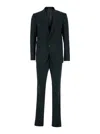 Emporio Armani Grey Single-breasted Suit With Notched Revers In Blue