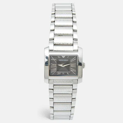 Pre-owned Emporio Armani Grey Stainless Steel Ar5708 Women's Wristwatch 27 Mm