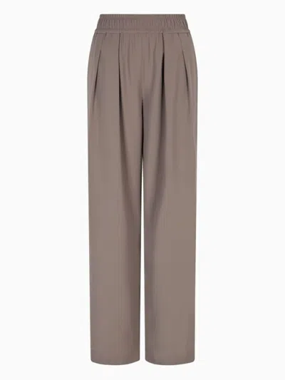 Emporio Armani Grey Straight-leg Trousers In Brown
