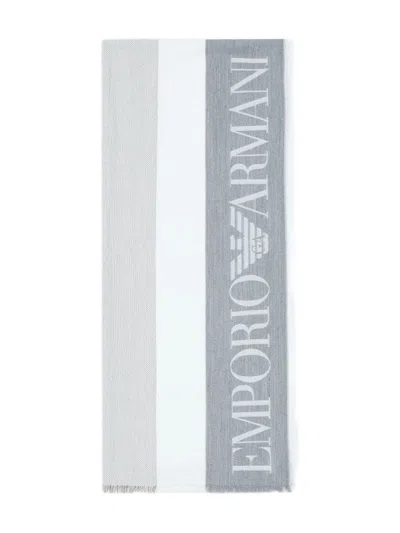 EMPORIO ARMANI GREY STRIPED STOLE