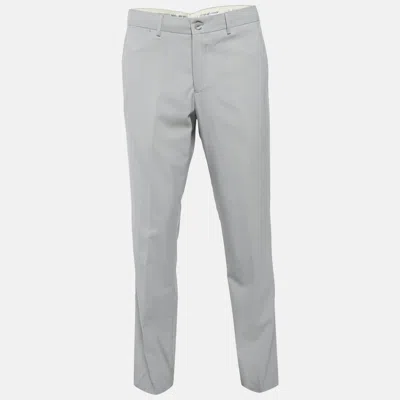 Pre-owned Emporio Armani Grey Virgin Wool Formal Trousers Xl