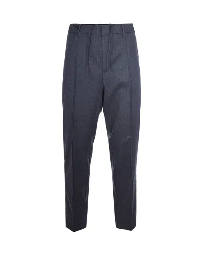 EMPORIO ARMANI GREY VIRGIN WOOL TROUSERS
