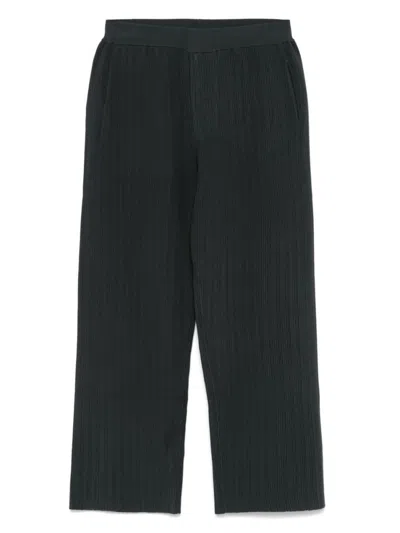 Emporio Armani Grey Wide Ribbed Pants In Grau