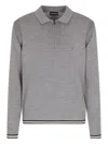 Emporio Armani Wool Polo Shirt In Gray