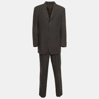 Pre-owned Emporio Armani Grey Wool Regular Fit Suit L In Gray